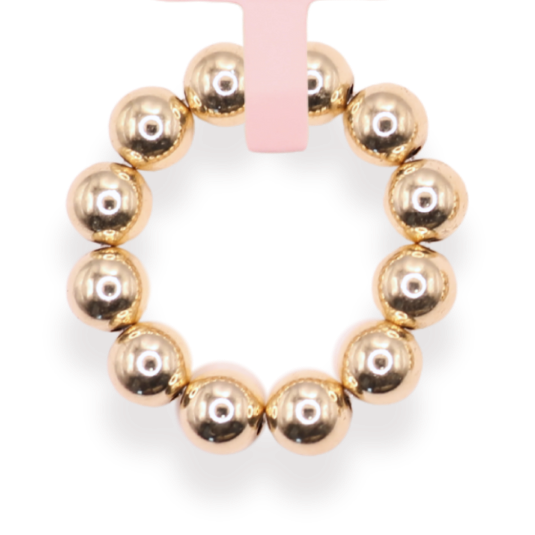 6MM Gold Beaded Ring - B39