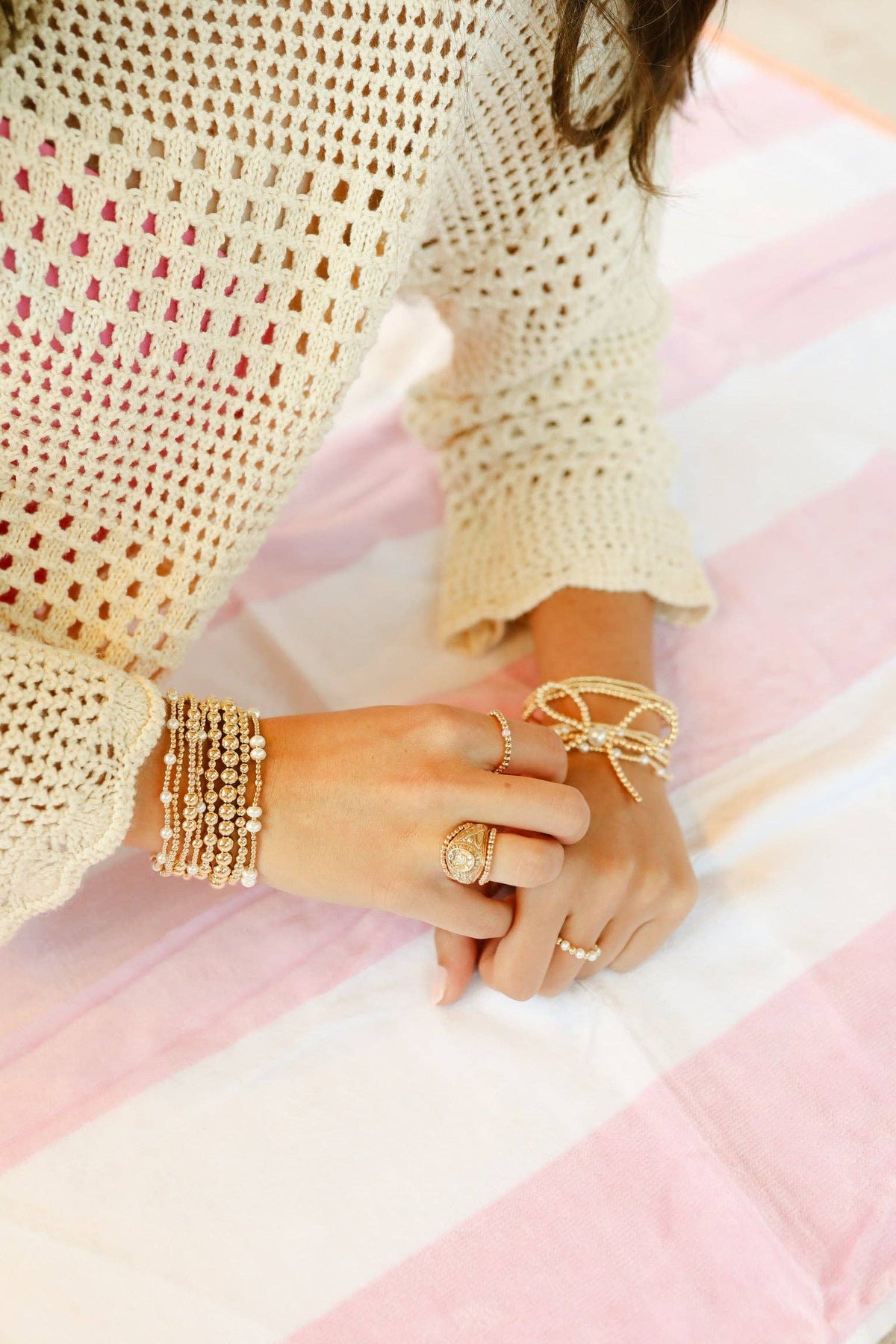 June Pearl Bracelet in Gold: Standard 6.75 inch