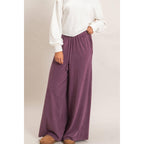 Wide Leg Mineral Wash Pants: BLACK