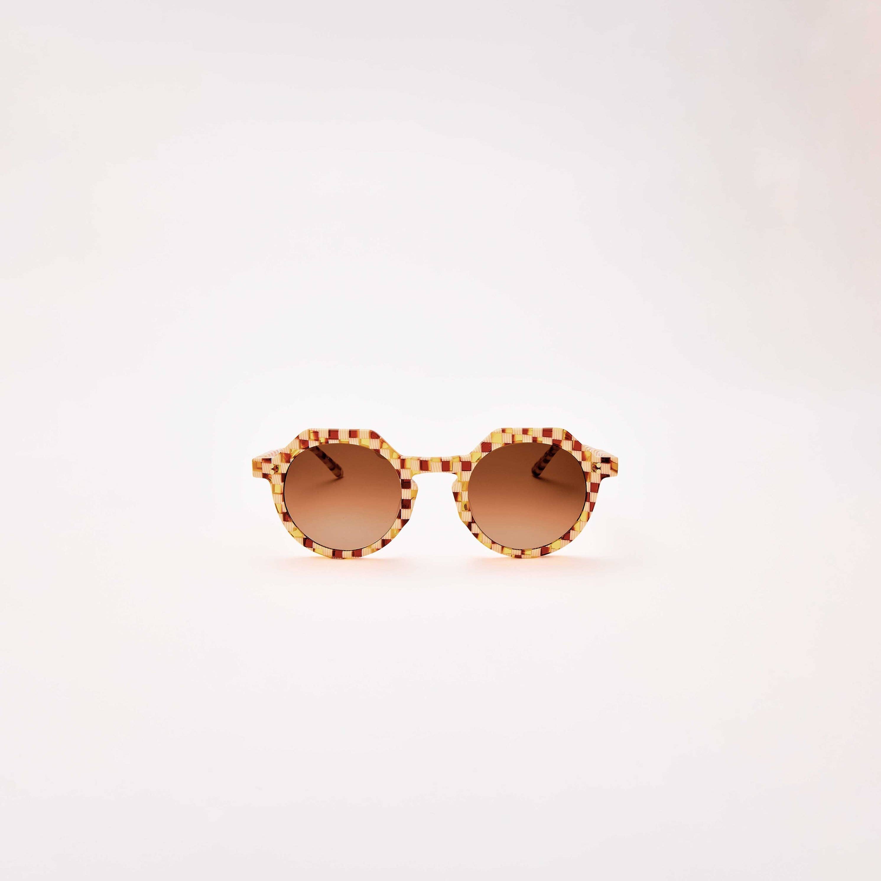 SARDINE - Georgie - Toasted Moxie Checkered Sunglasses