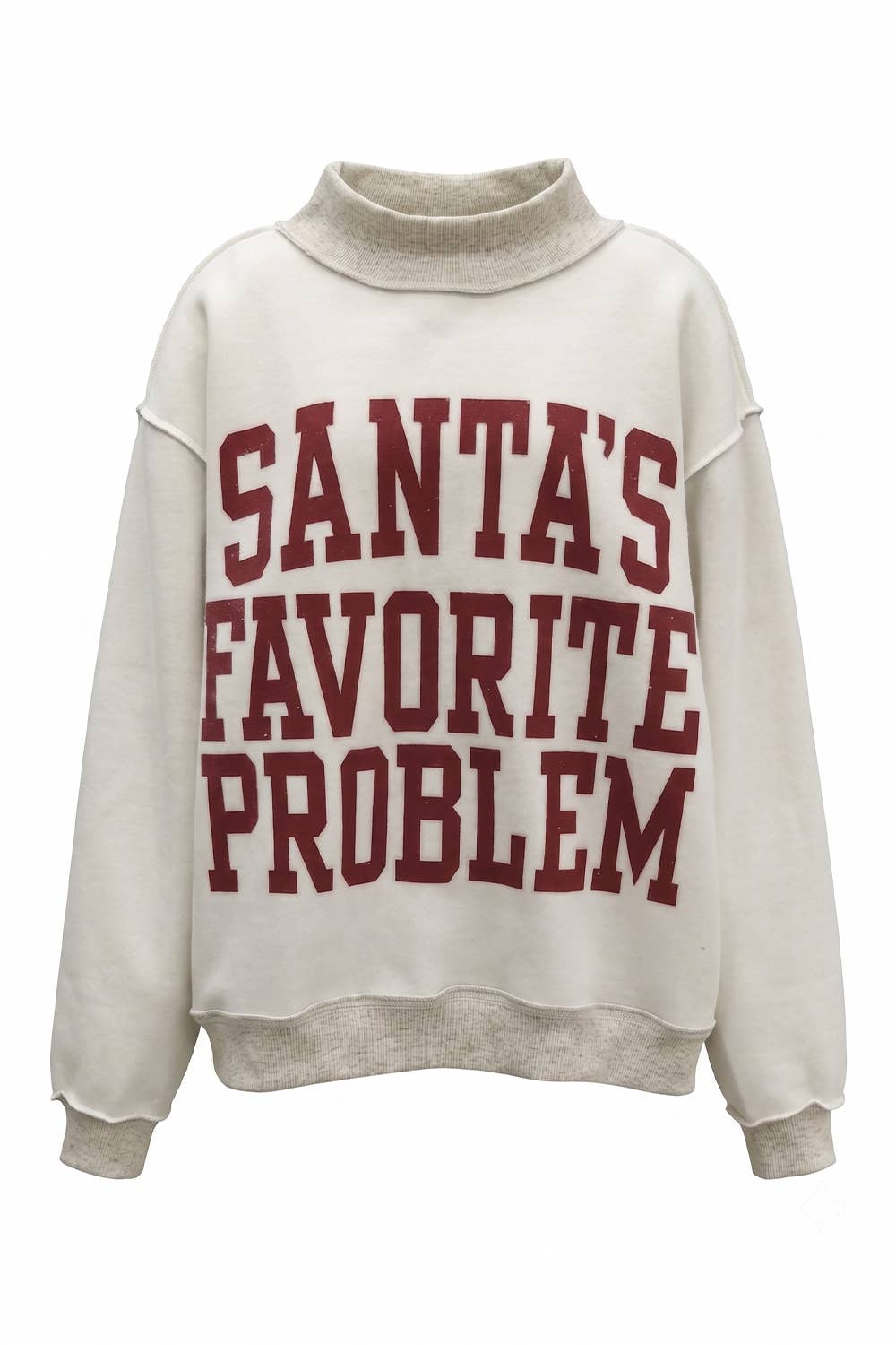 Mock-Neck Pullover: Ash grey