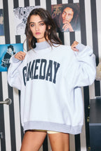 'FOOTBALL & GAMEDAY' Reversible Sweatshirt: H.GREY/BLACK