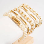 Kiska Glass Pearl Stretch Bracelet: S157