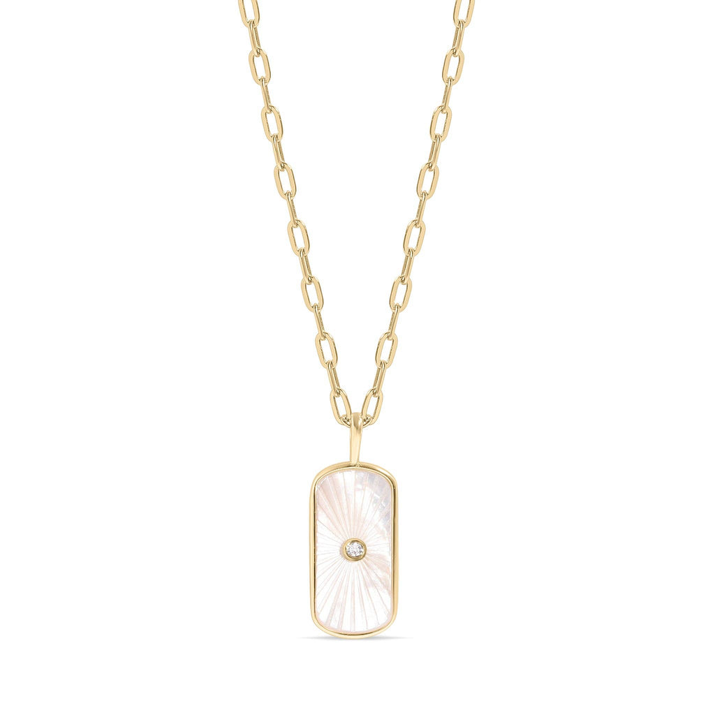 Mother of Pearl Paperclip Necklace - N97