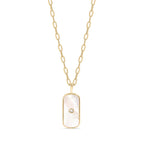 Mother of Pearl Paperclip Necklace - N97