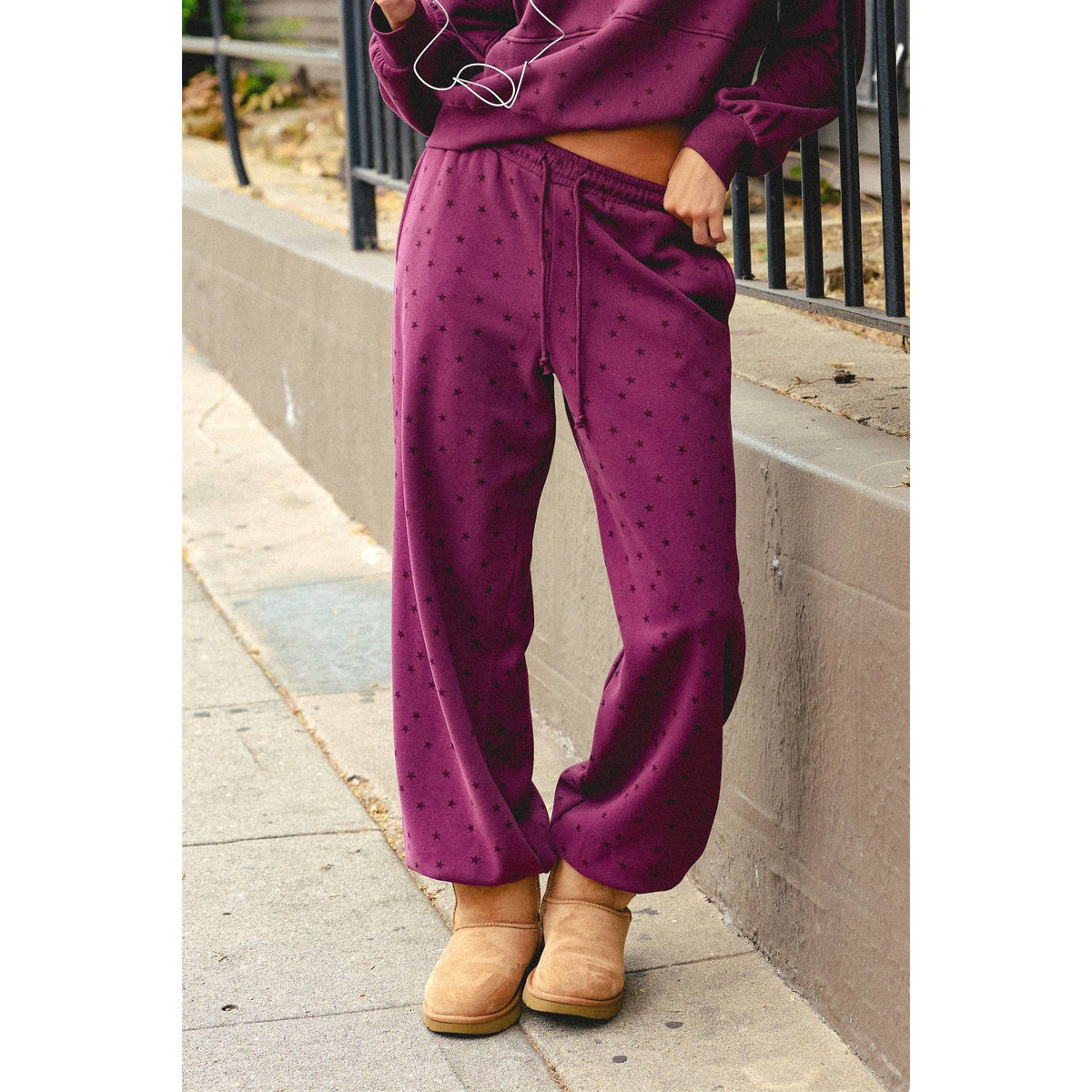 Star Print SET : DARK CHERRY