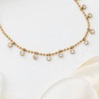 Round Stone Dangle Necklace - N29