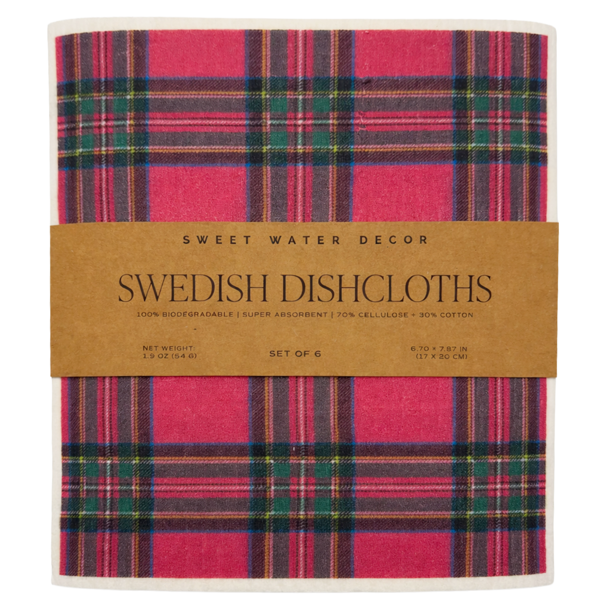 Holiday Pattern Swedish Dishcloths, Set of 6 - HDC