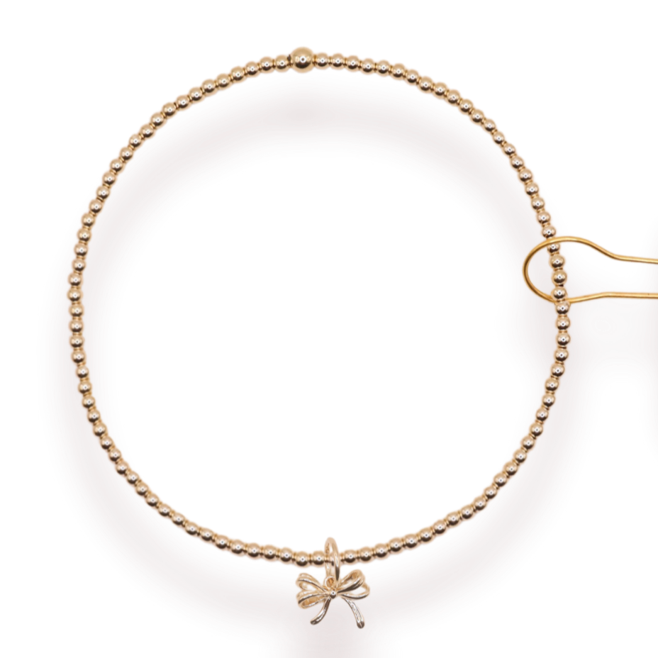 Gold Bow Charm Bracelet - S120