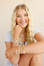 Alli Pearl Bracelet in Gold: Standard 6.75 Inch