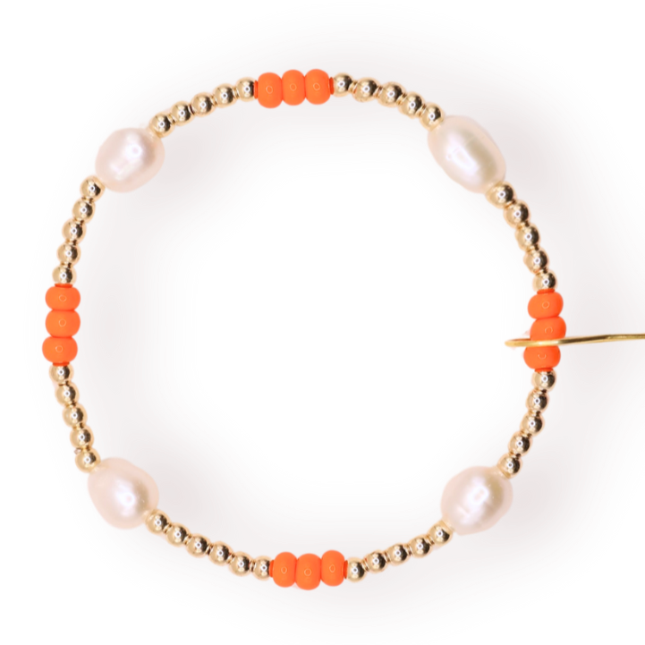 Orange Pearl Poppi Bracelet - S87