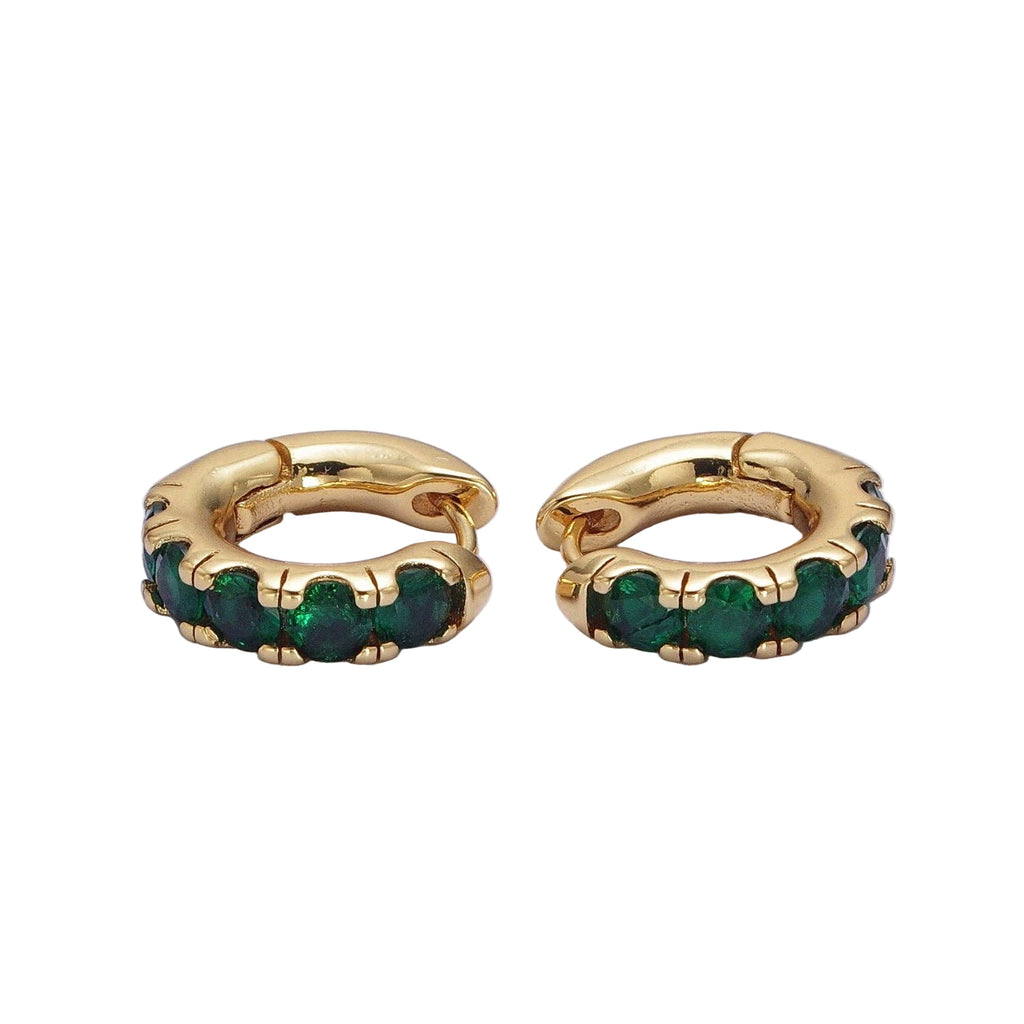 Coastal Emerald Hoop Earrings - E11