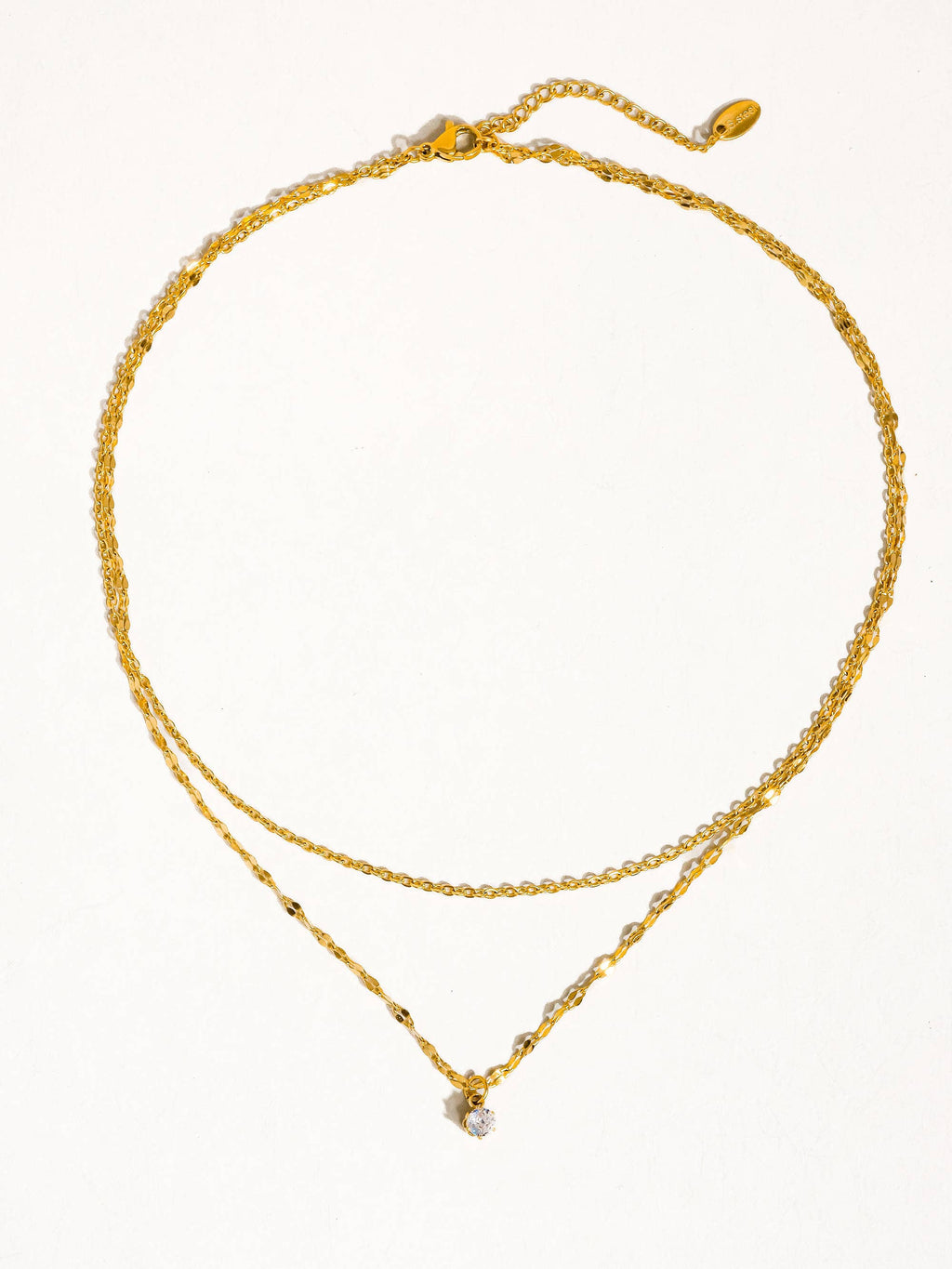 Dainty Diamond Kiss Layered Necklace - N55