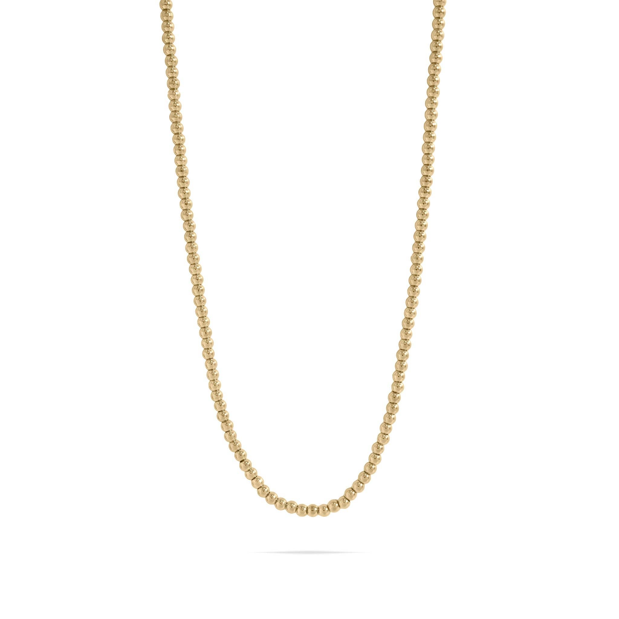 Golden Beaded 4mm Necklace : N110