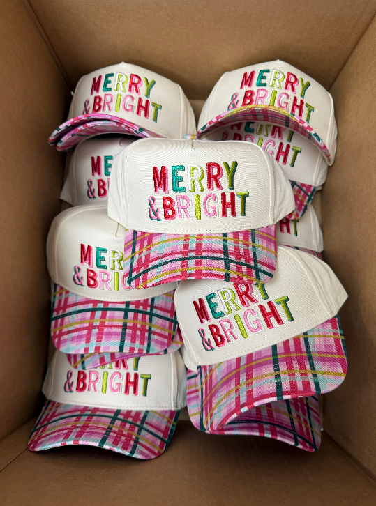 Merry & Bright - Confetti Plaid Trucker Hat