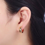 Gold North Star Hoop Earrings - E5