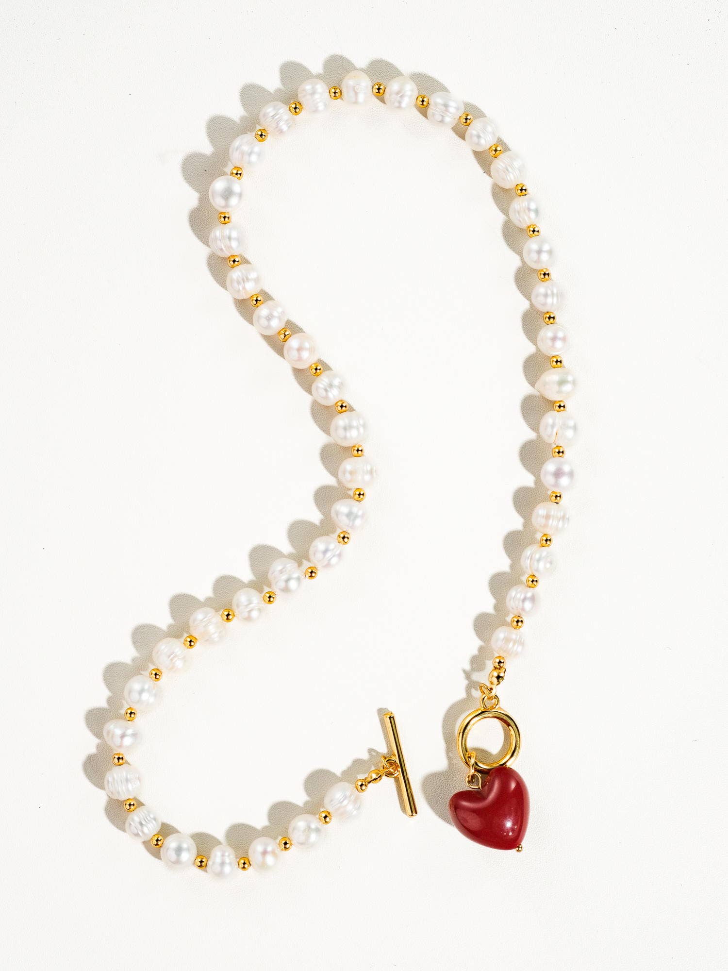 Vintage Natural Pearl Heart Necklace - N101