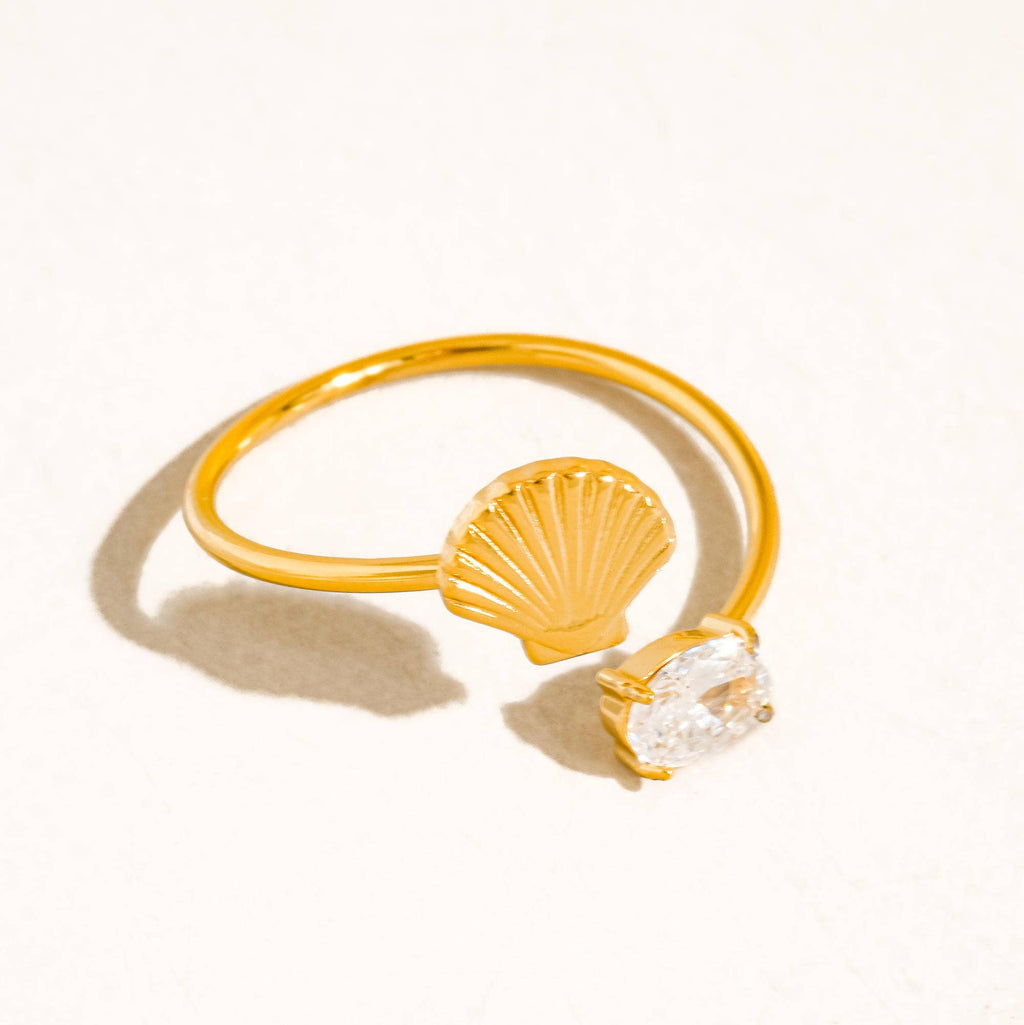 The Ali Shell CZ Open Ring: A107