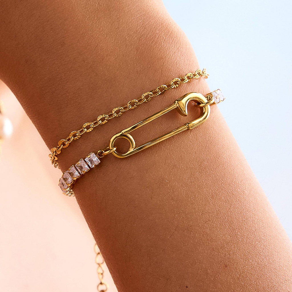 Glam Rhinestone Clip Bracelet: S128