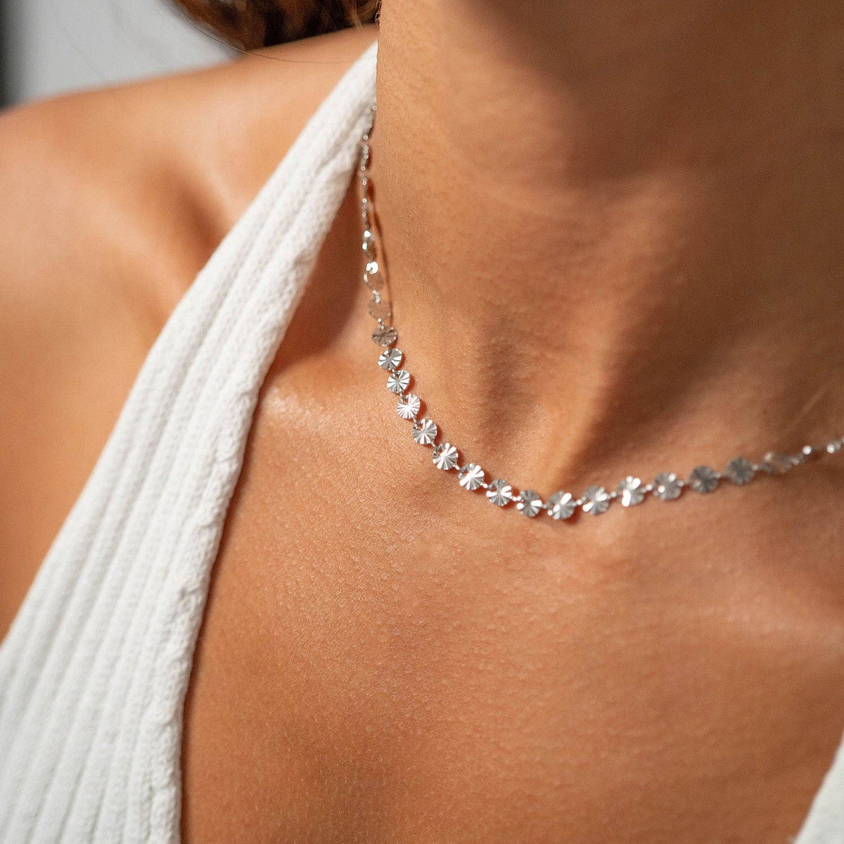 Sunburst Chain (Silver) Necklace - N73