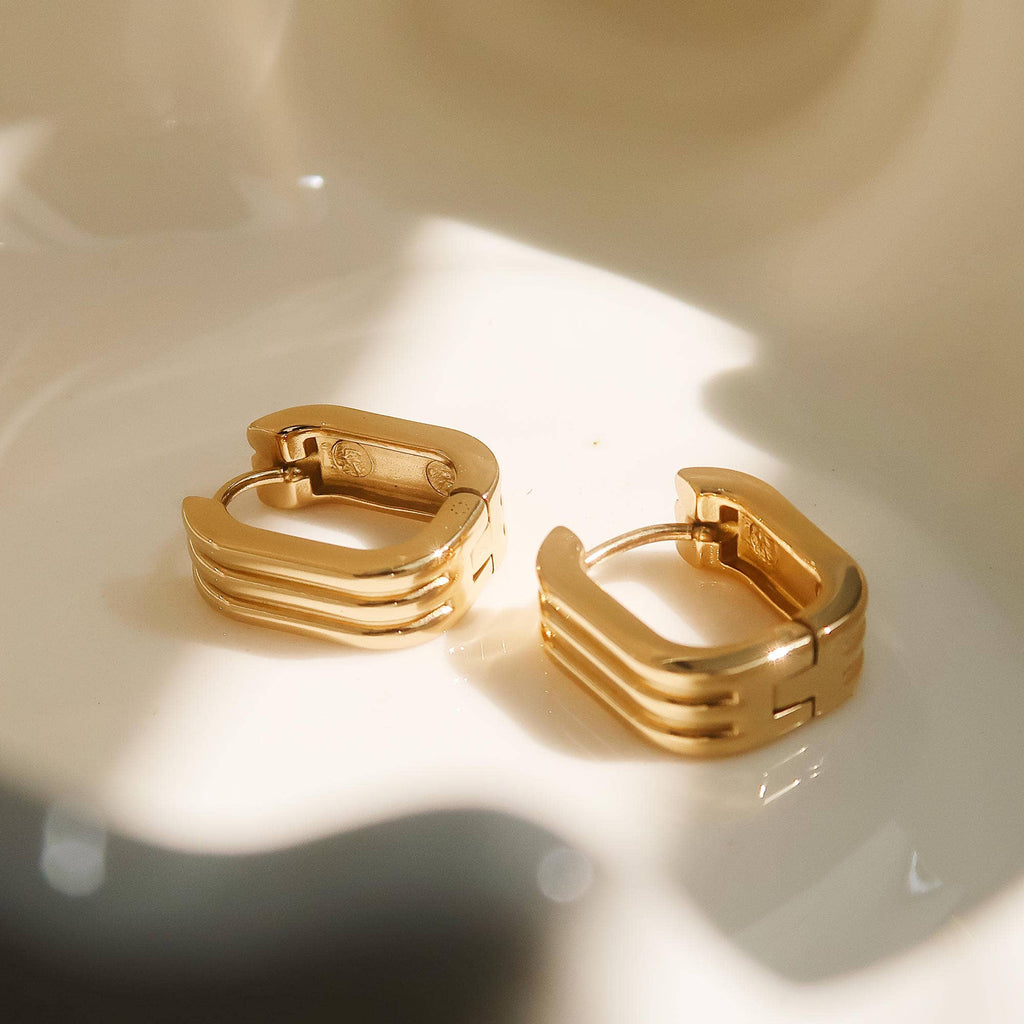 Stripe Hoop Earrings - E46