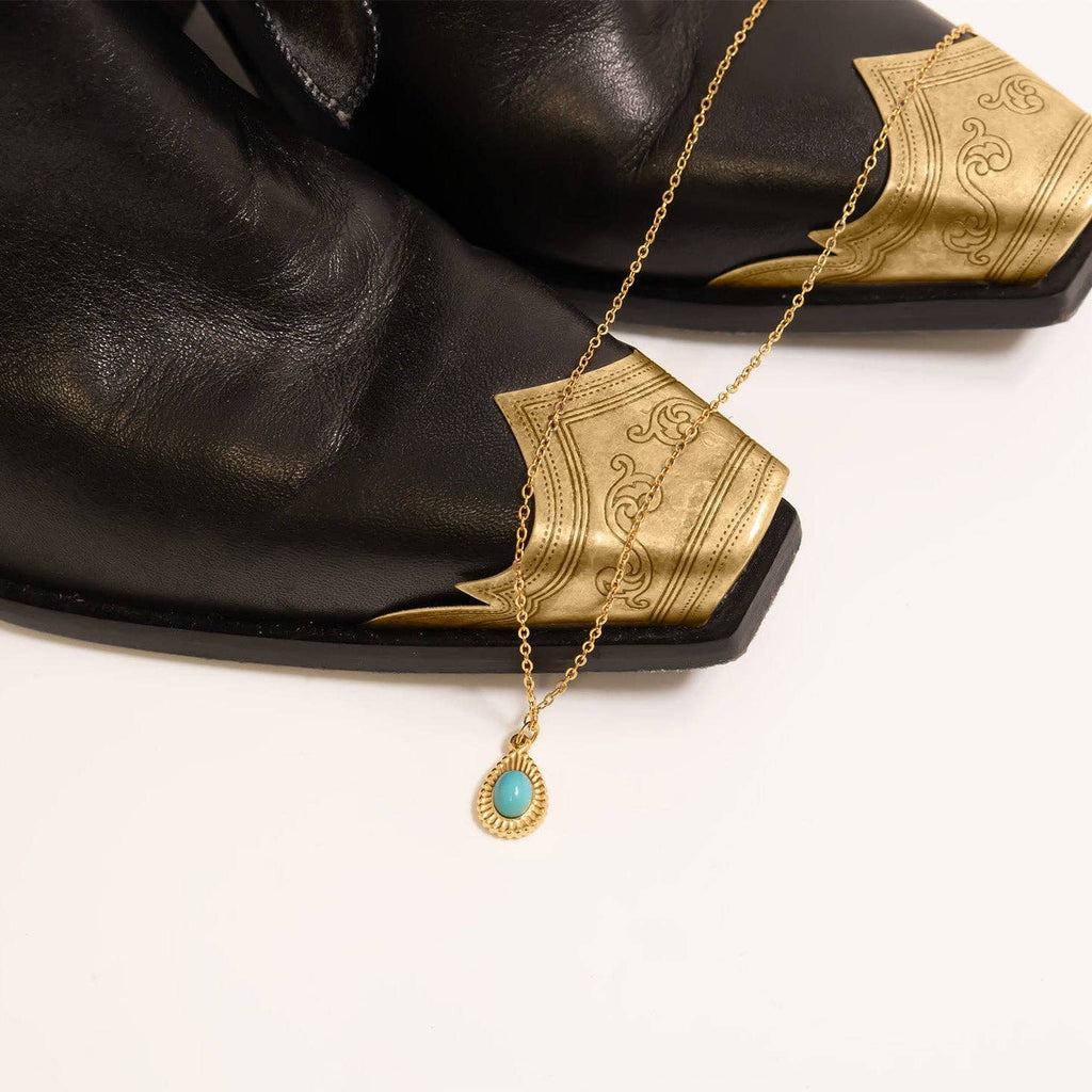 Turquoise Teardrop Charm - C128