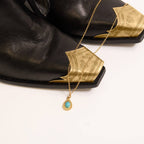 Turquoise Teardrop Charm - C128