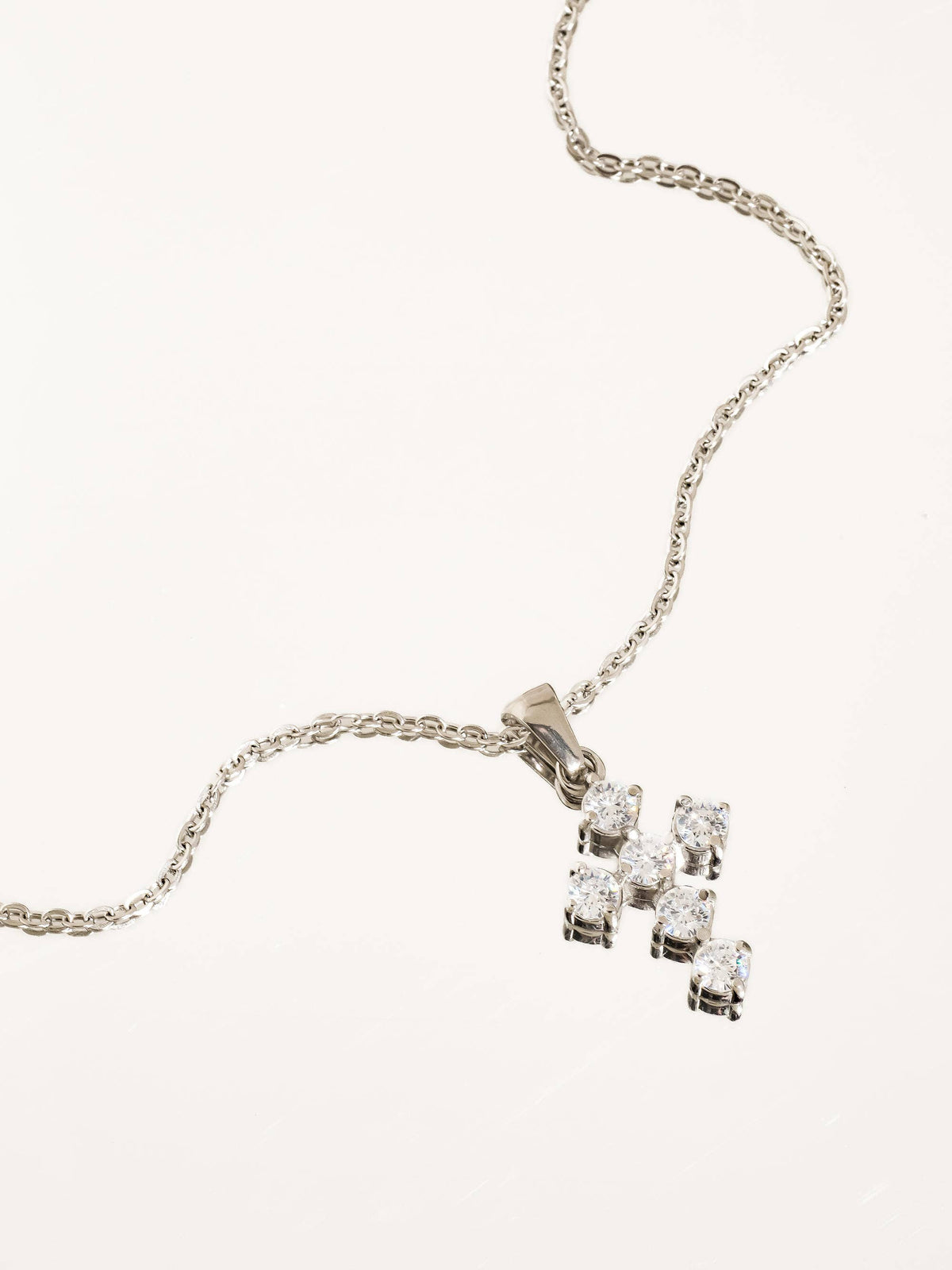 Silver Dainty Cross Necklace - N96