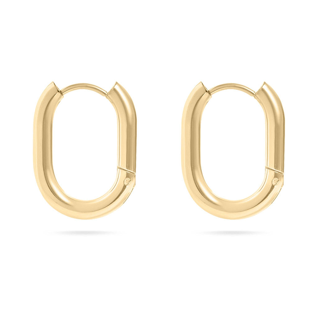 Oval Hoop Earrings - E58