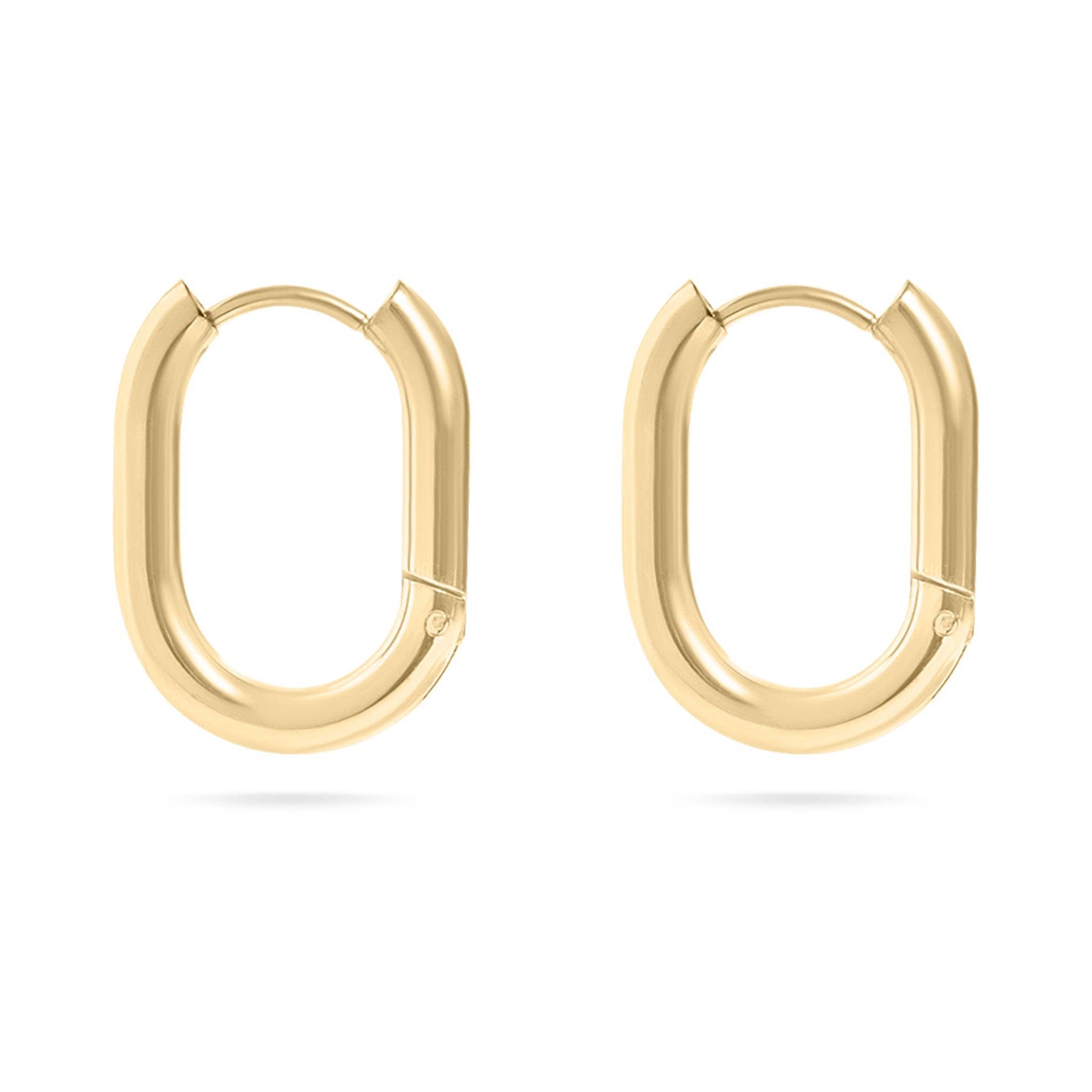 Oval Hoop Earrings - E58