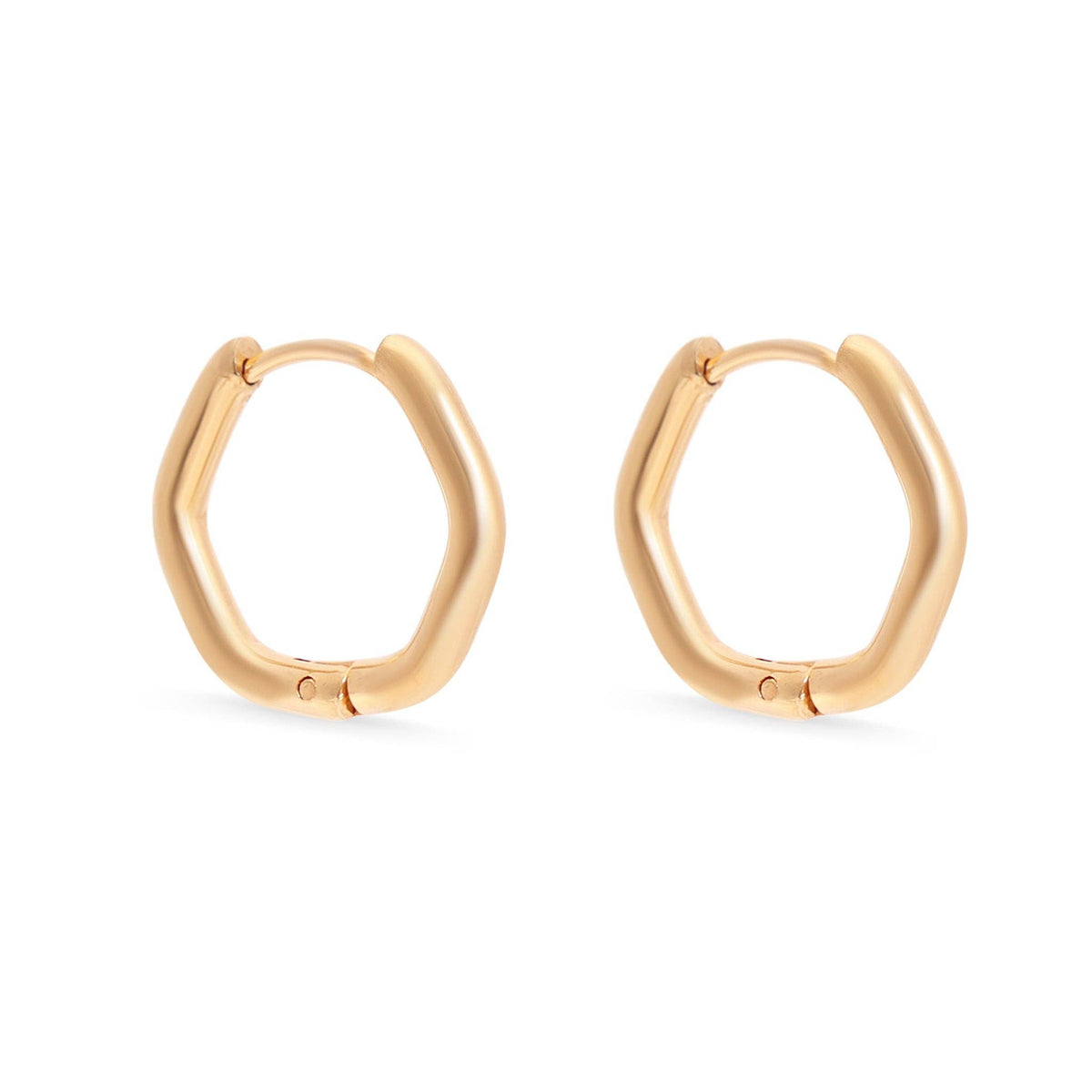 Rounded Geometric Hoop Earrings - E123