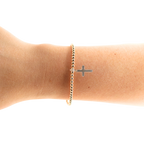 Cross Gold Charm Bracelet: Standard 6.75 inch