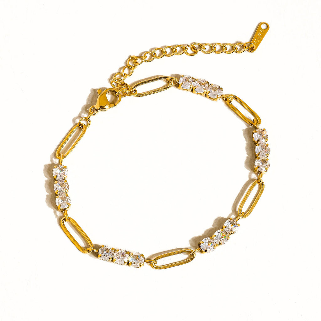 Rhinestone Chain Bracelet: S125