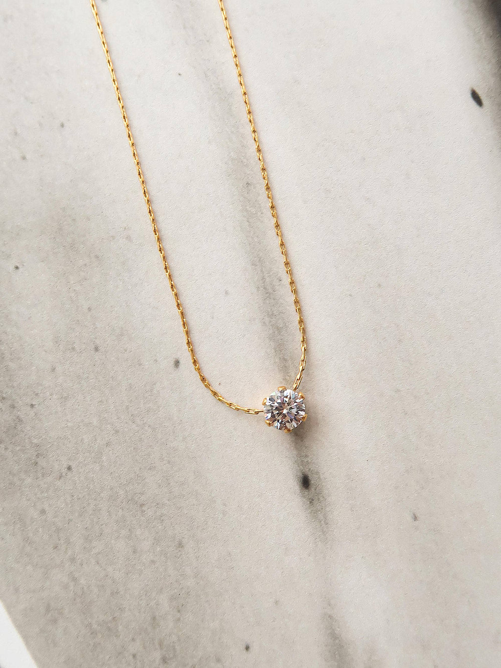 Petite Round CZ Necklace: N139