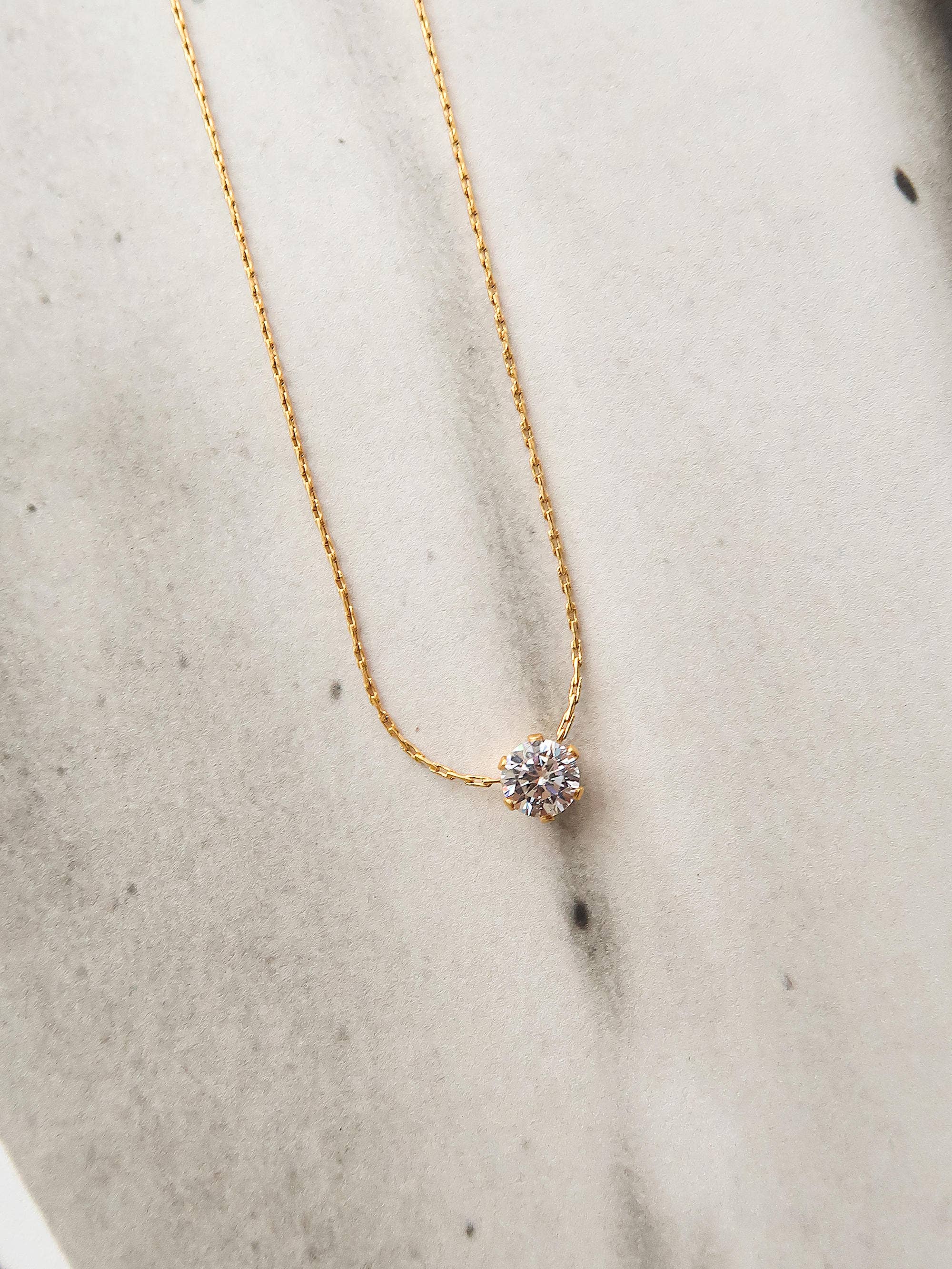 Petite Round CZ Necklace: N139