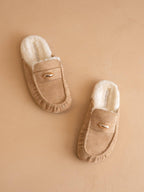 The Hayden | Almond Fur Lined Fall Mule Loafer: ALMOND / 10
