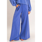 Wide Leg Mineral Wash Pants: BLACK