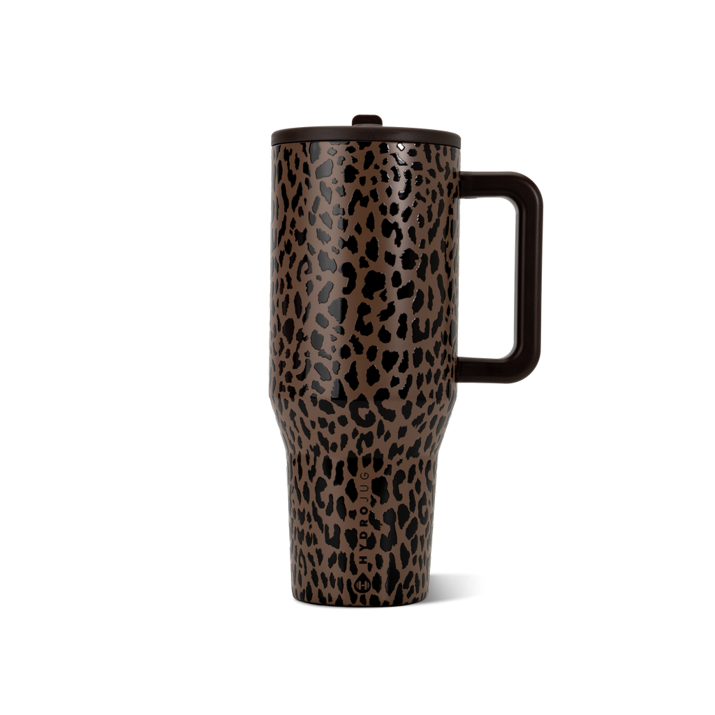 Brown Leopard HydroJug 40 oz Traveler Tumbler