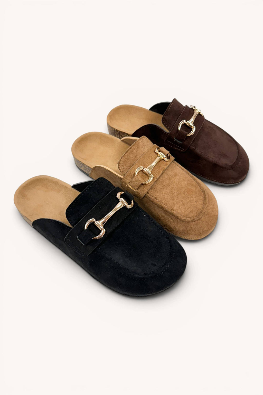 Suede Horsebit Moccasin Loafer Mule: BLACK