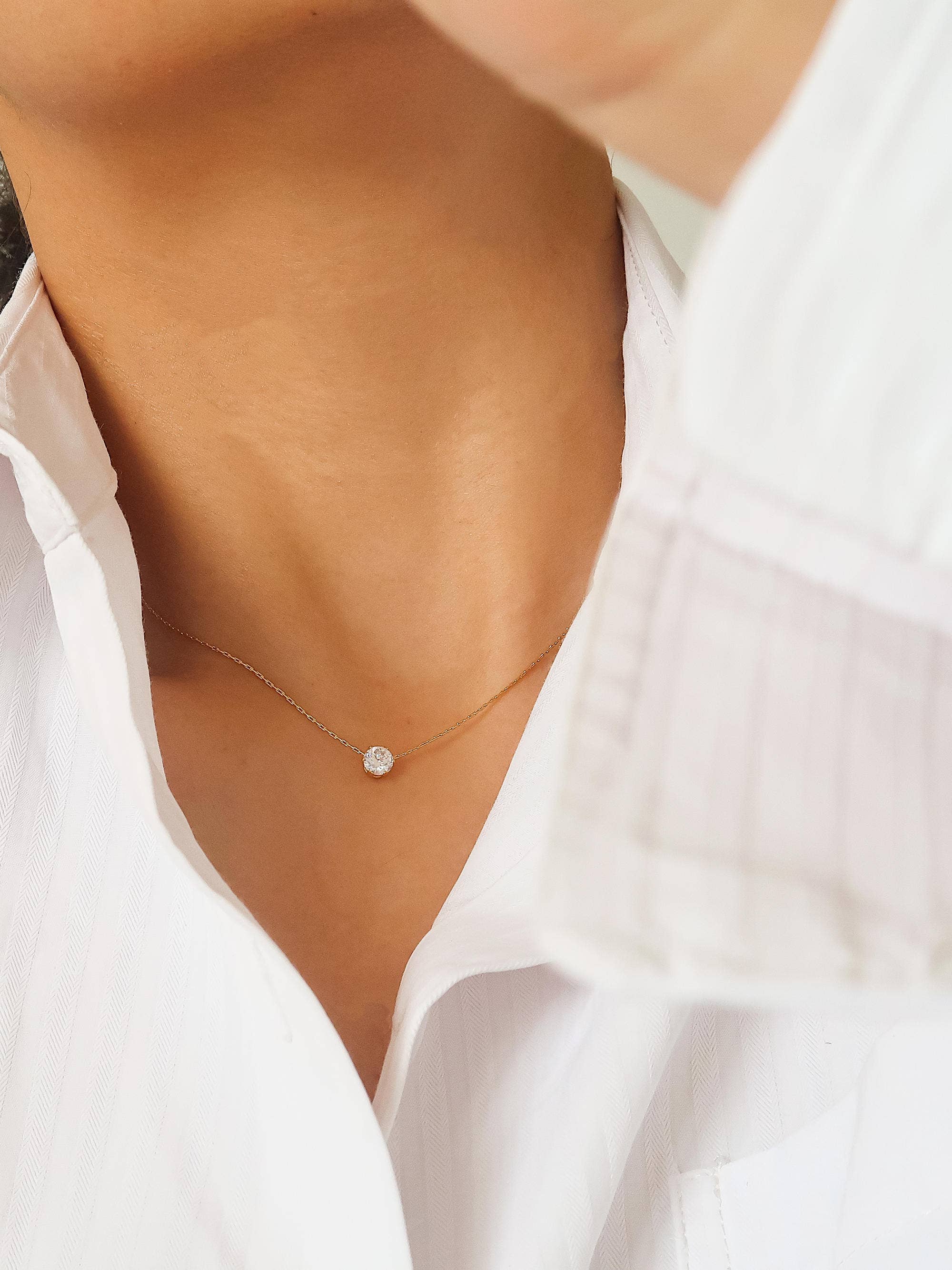 Petite Round CZ Necklace: N139