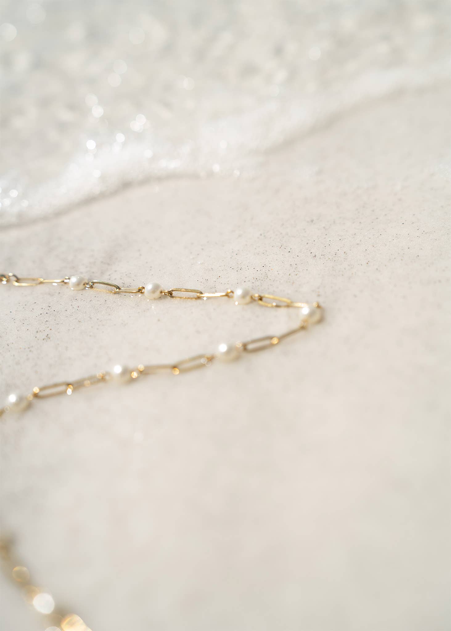 Pearl Paperclip Chain Necklace - N158