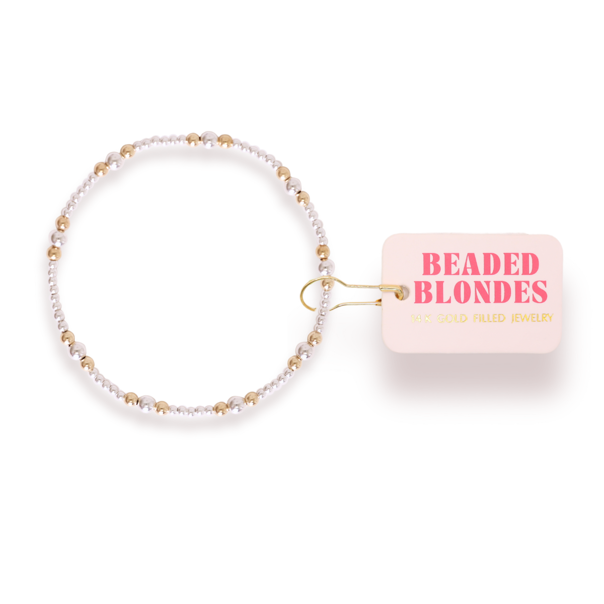 Dainty Sutton Bracelet in Silver with Gold: Standard 6.75 Inch