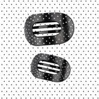 Black Polka Dot Party Medium Flat Round Hair Clip