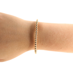 4MM Gold Beaded Bracelet: Standard 6.75 inch