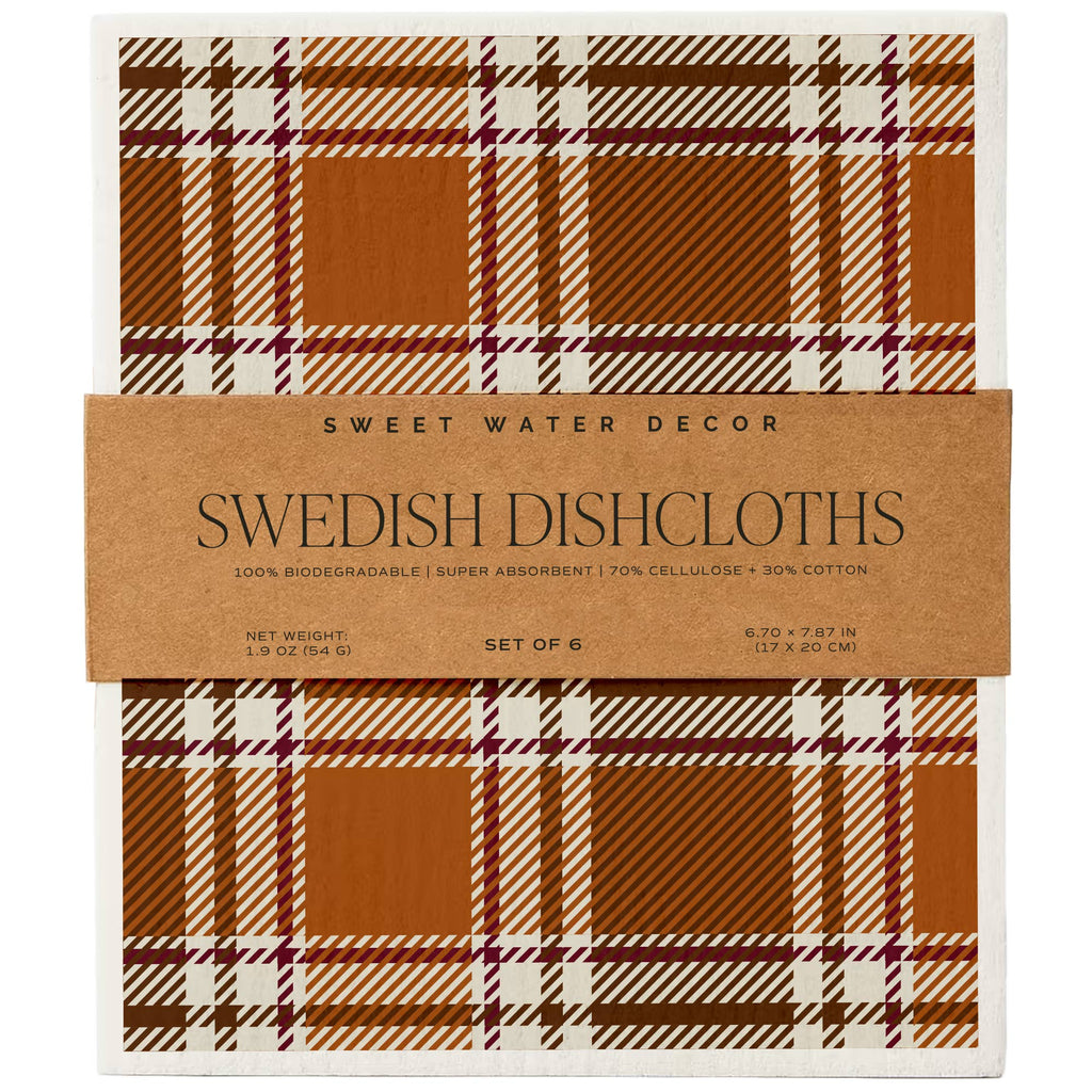 Fall Pattern Swedish Dishcloths, Set of 6 - FDC