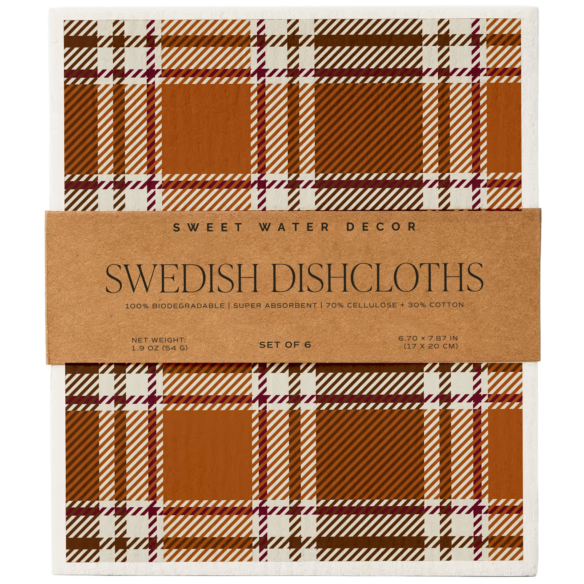 Fall Pattern Swedish Dishcloths, Set of 6 - FDC