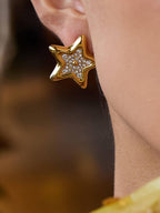 Golden Stardust Stud Earrings - EE10