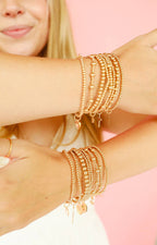Cross Gold Charm Bracelet: Standard 6.75 inch