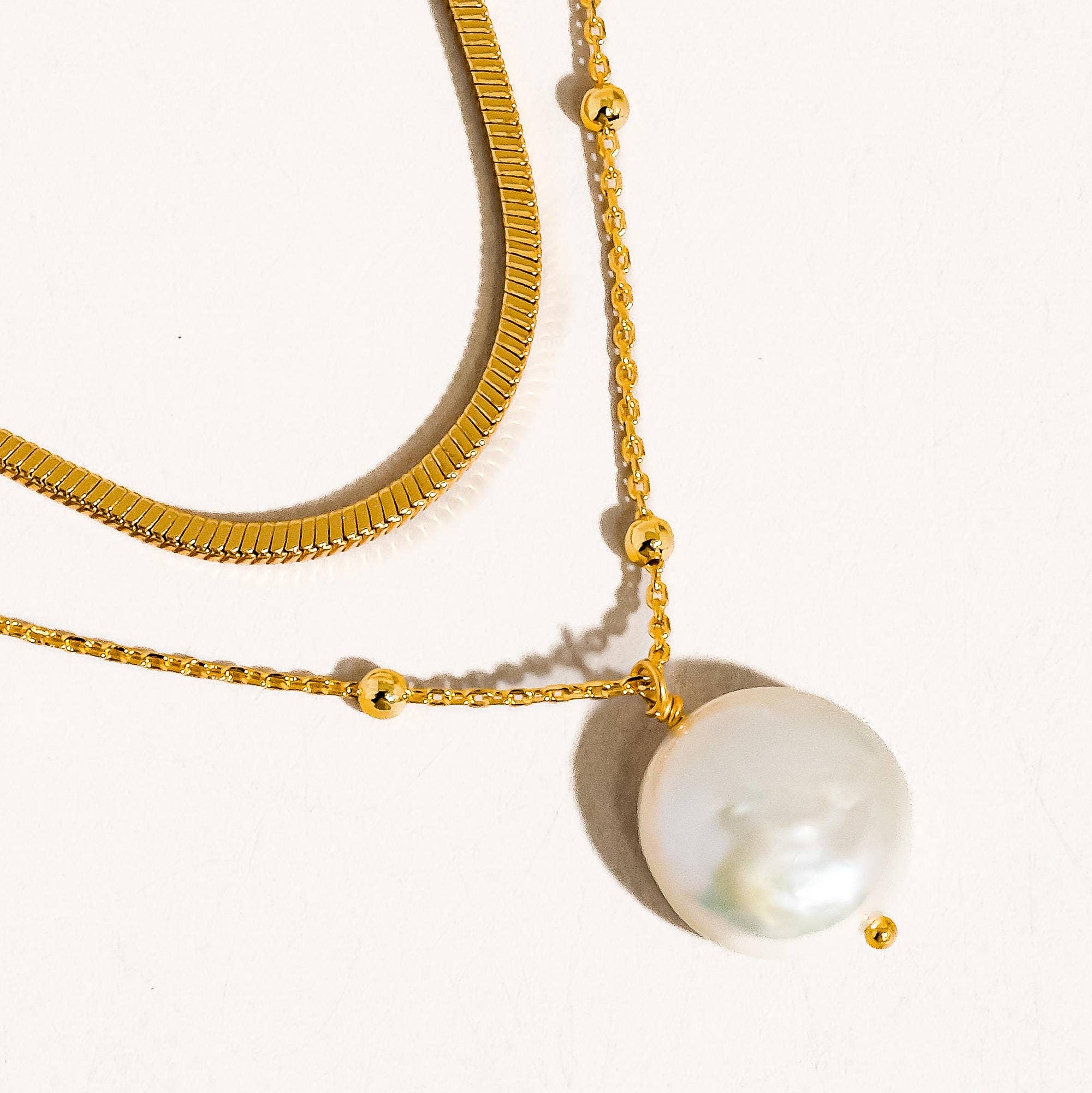Layered Pearl Chain Necklace: N133
