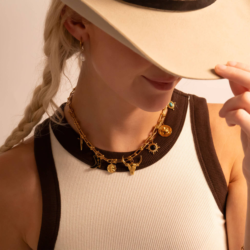 Cowboy Hat Gold Charm - C150